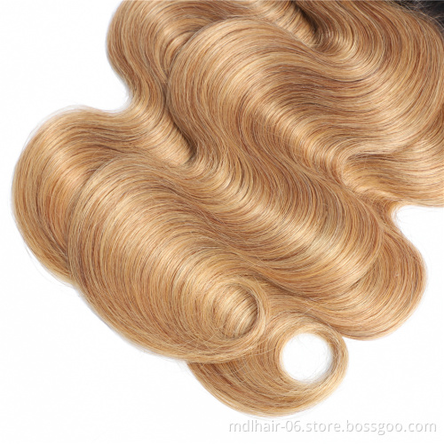 1b/27 Ombre Bundles Full Cuticle Body Wave 1 Piece Brazilian Human Hair Weave Bundles 100% Virgin Human Hair Extensions